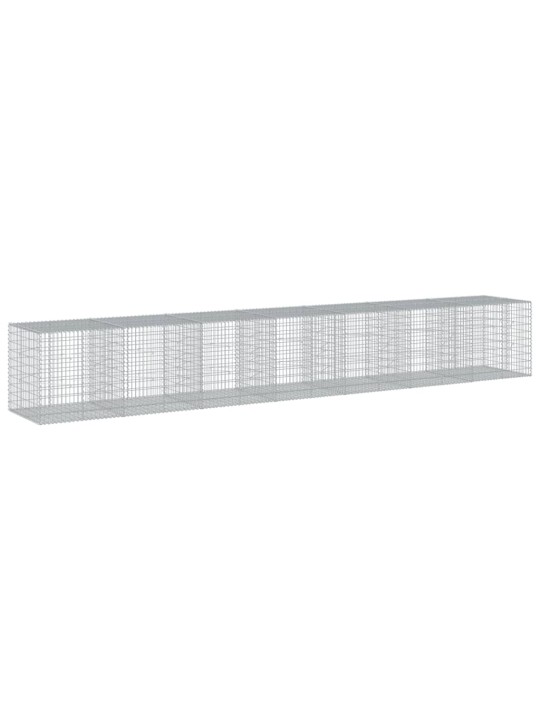 Gabionový koš s víkem 700 x 100 x 100 cm pozinkované železo