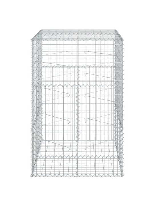 Gabionový koš s víkem 100 x 100 x 150 cm pozinkované železo