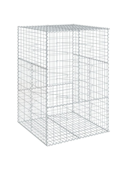 Gabionový koš s víkem 100 x 100 x 150 cm pozinkované železo