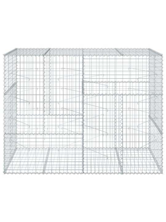 Gabionový koš s víkem 200 x 100 x 150 cm pozinkované železo