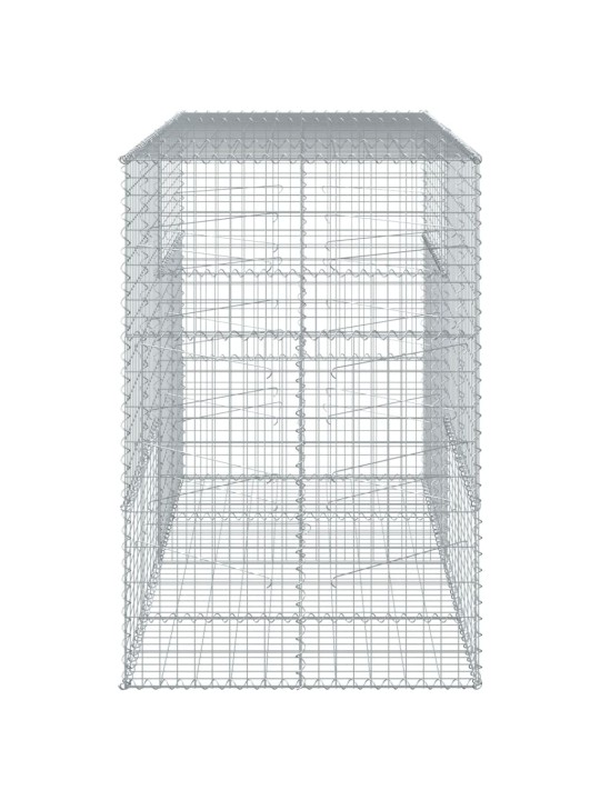 Gabionový koš s víkem 200 x 100 x 150 cm pozinkované železo