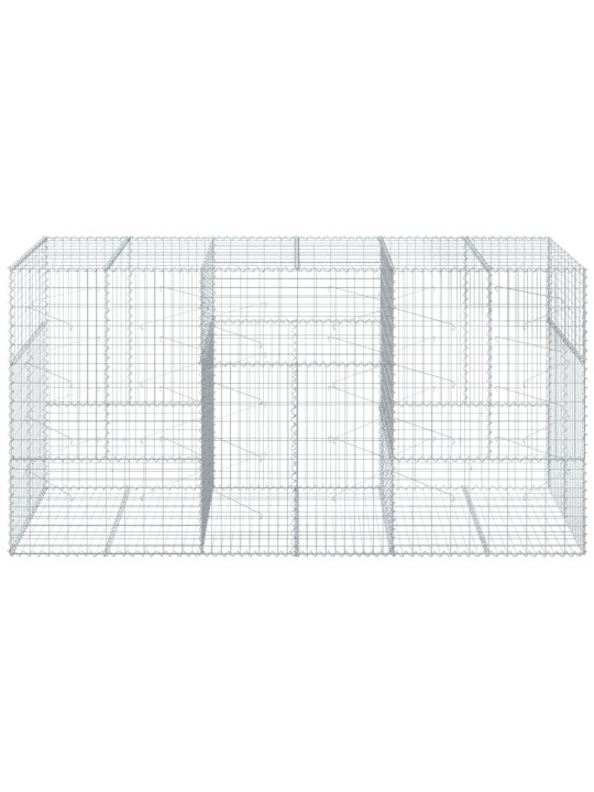 Gabionový koš s víkem 300 x 100 x 150 cm pozinkované železo