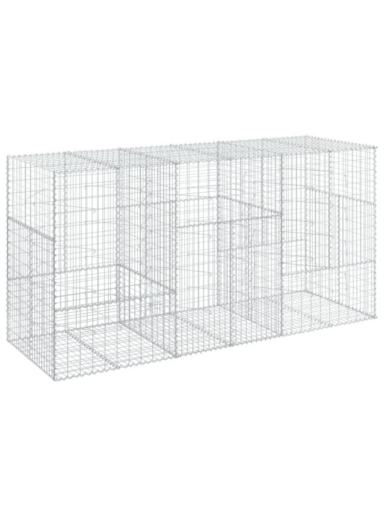 Gabionový koš s víkem 300 x 100 x 150 cm pozinkované železo
