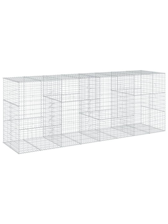 Gabionový koš s víkem 400 x 100 x 150 cm pozinkované železo