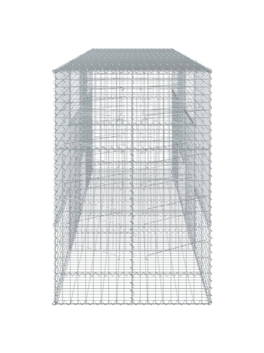 Gabionový koš s víkem 400 x 100 x 150 cm pozinkované železo