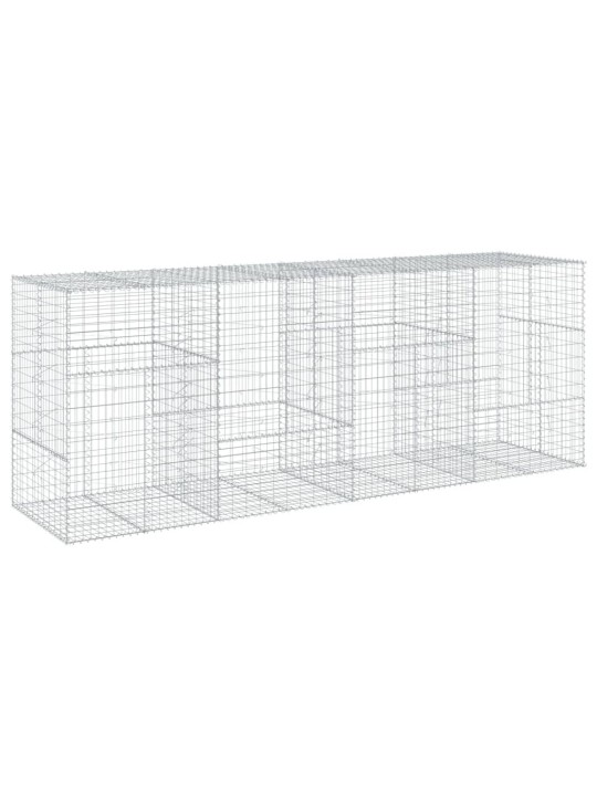 Gabionový koš s víkem 400 x 100 x 150 cm pozinkované železo