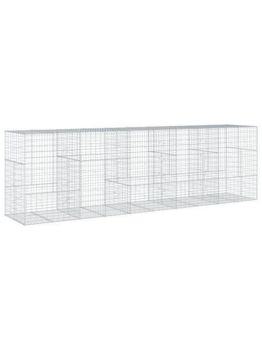 Gabionový koš s víkem 500 x 100 x 150 cm pozinkované železo