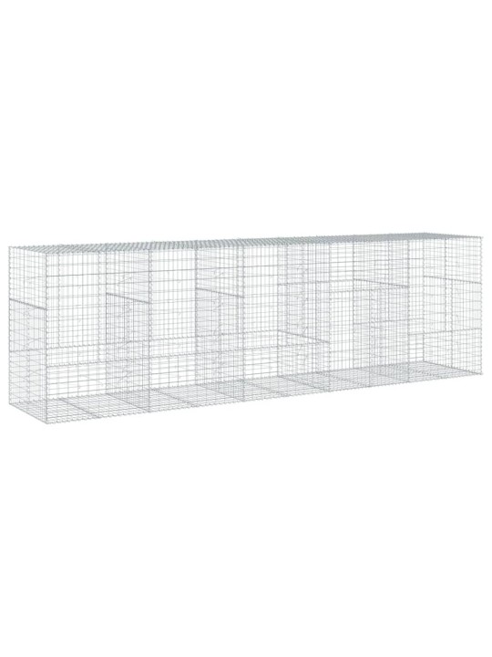 Gabionový koš s víkem 500 x 100 x 150 cm pozinkované železo