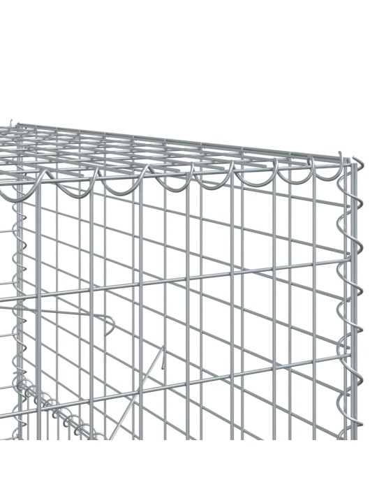 Gabionový koš s víkem 500 x 100 x 150 cm pozinkované železo