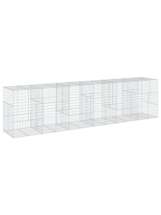 Gabionový koš s víkem 600 x 100 x 150 cm pozinkované železo