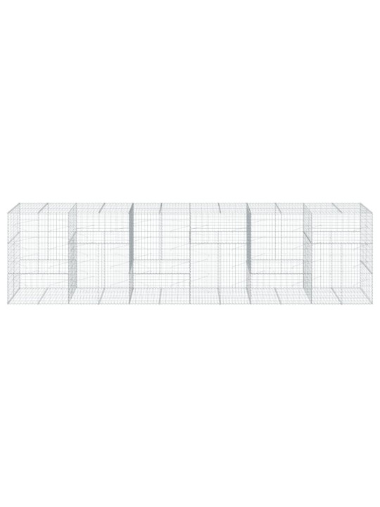 Gabionový koš s víkem 600 x 100 x 150 cm pozinkované železo