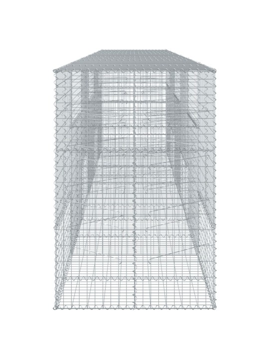Gabionový koš s víkem 600 x 100 x 150 cm pozinkované železo