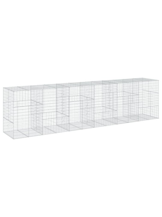 Gabionový koš s víkem 600 x 100 x 150 cm pozinkované železo
