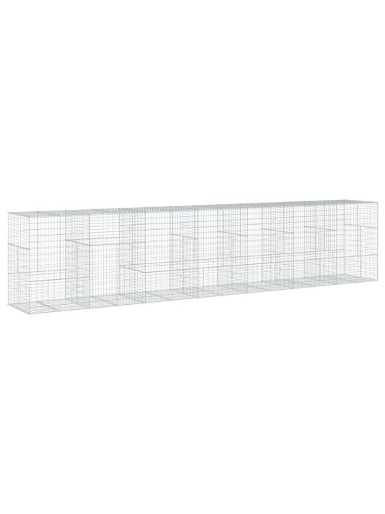 Gabionový koš s víkem 700 x 100 x 150 cm pozinkované železo