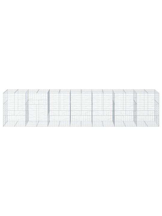 Gabionový koš s víkem 700 x 100 x 150 cm pozinkované železo