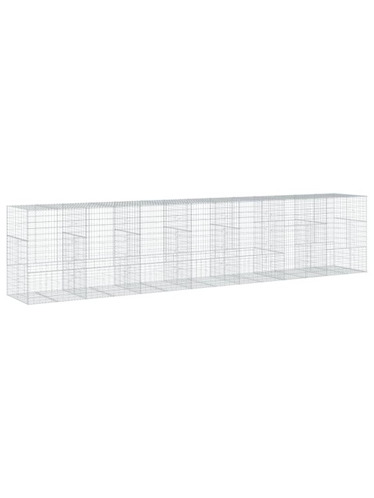 Gabionový koš s víkem 700 x 100 x 150 cm pozinkované železo