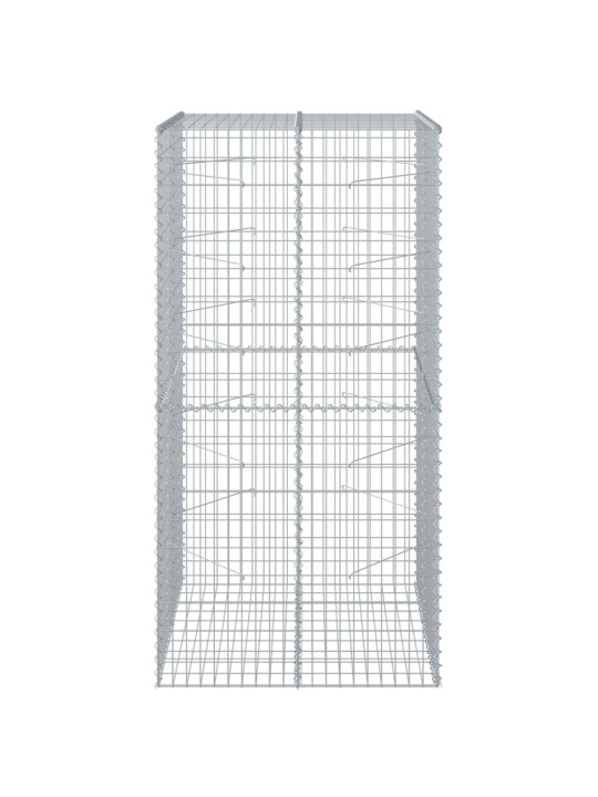 Gabionový koš s víkem 100 x 100 x 200 cm pozinkované železo