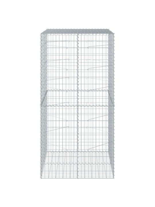 Gabionový koš s víkem 100 x 100 x 200 cm pozinkované železo