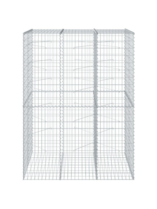 Gabionový koš s víkem 150 x 100 x 200 cm pozinkované železo