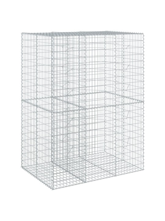 Gabionový koš s víkem 150 x 100 x 200 cm pozinkované železo