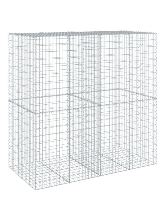 Gabionový koš s víkem 200 x 100 x 200 cm pozinkované železo