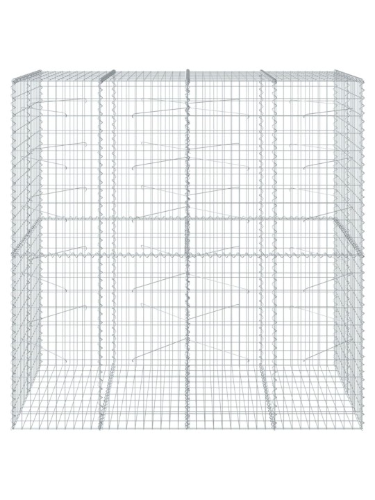 Gabionový koš s víkem 200 x 100 x 200 cm pozinkované železo