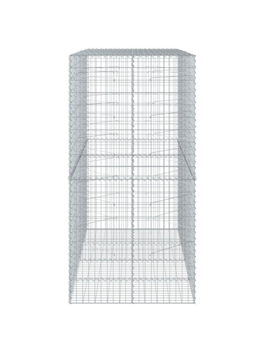 Gabionový koš s víkem 200 x 100 x 200 cm pozinkované železo