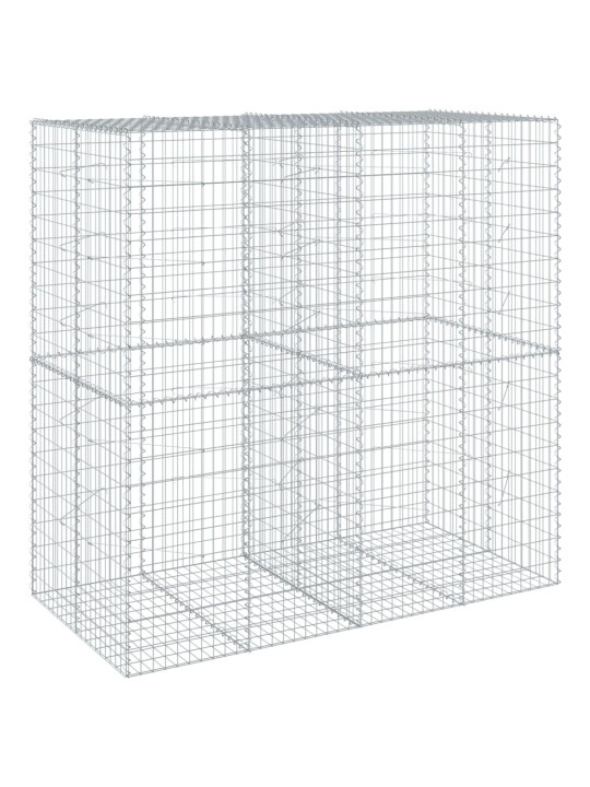 Gabionový koš s víkem 200 x 100 x 200 cm pozinkované železo