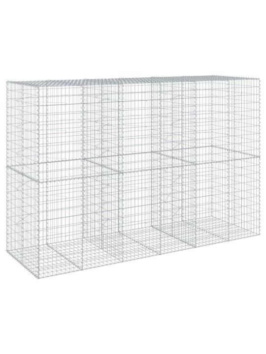Gabionový koš s víkem 300 x 100 x 200 cm pozinkované železo