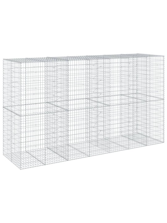 Gabionový koš s víkem 350 x 100 x 200 cm pozinkované železo
