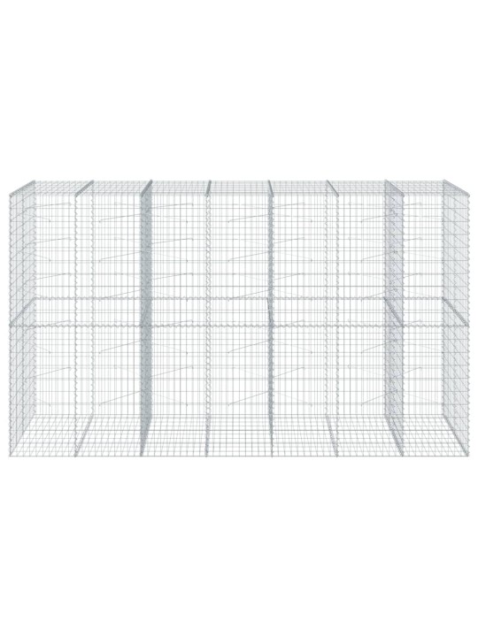 Gabionový koš s víkem 350 x 100 x 200 cm pozinkované železo