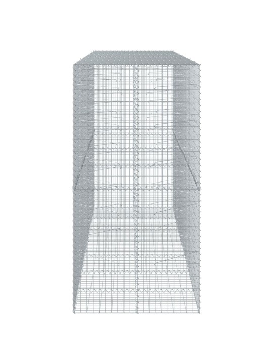 Gabionový koš s víkem 350 x 100 x 200 cm pozinkované železo