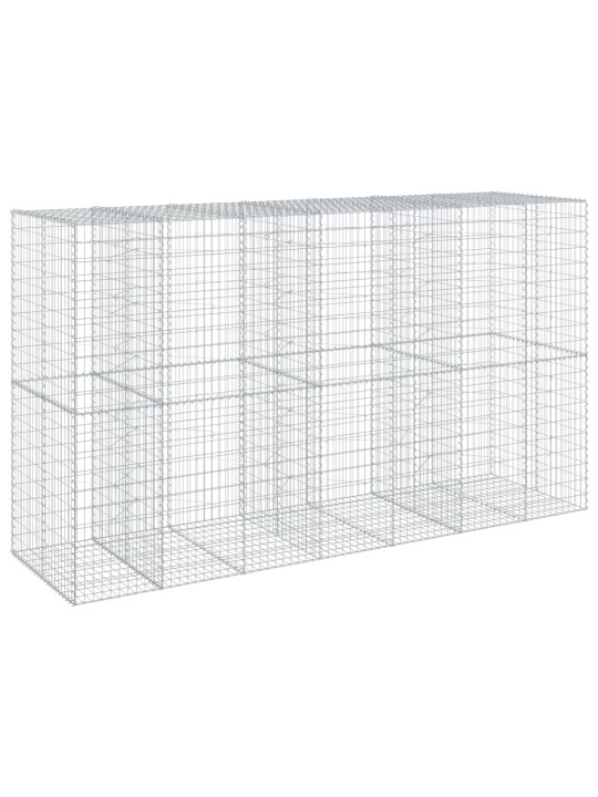 Gabionový koš s víkem 350 x 100 x 200 cm pozinkované železo