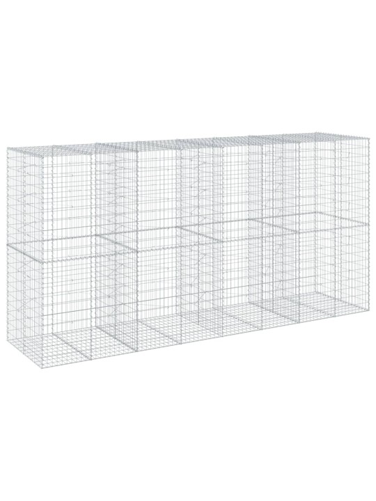 Gabionový koš s víkem 400 x 100 x 200 cm pozinkované železo