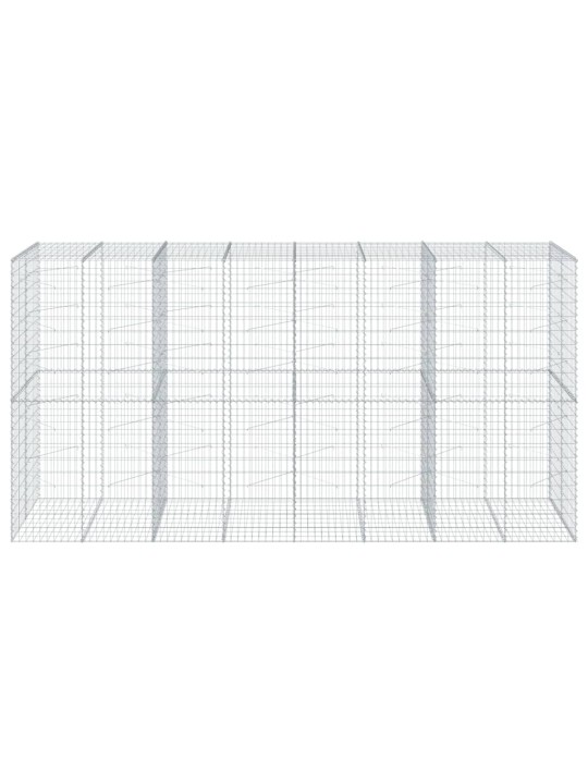 Gabionový koš s víkem 400 x 100 x 200 cm pozinkované železo