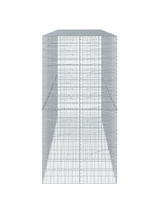 Gabionový koš s víkem 400 x 100 x 200 cm pozinkované železo