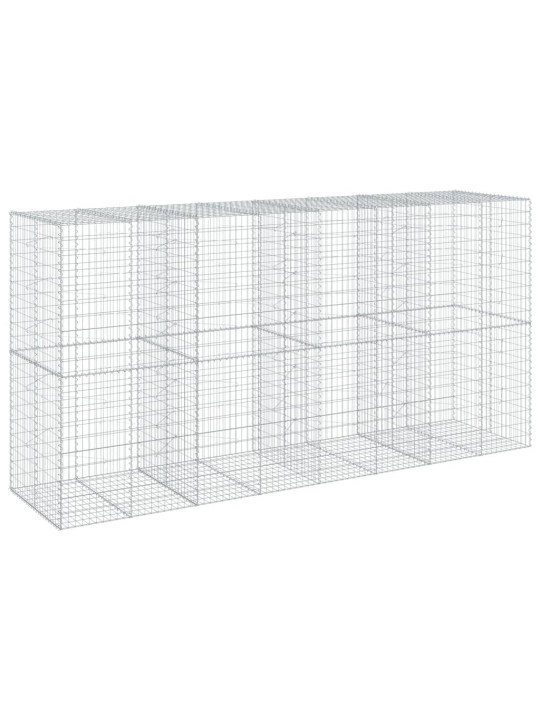 Gabionový koš s víkem 400 x 100 x 200 cm pozinkované železo