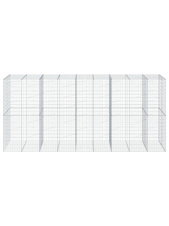 Gabionový koš s víkem 450 x 100 x 200 cm pozinkované železo