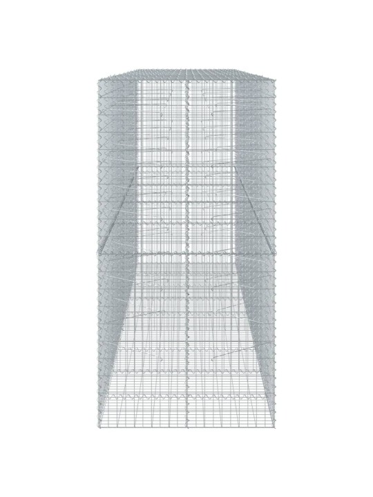 Gabionový koš s víkem 450 x 100 x 200 cm pozinkované železo