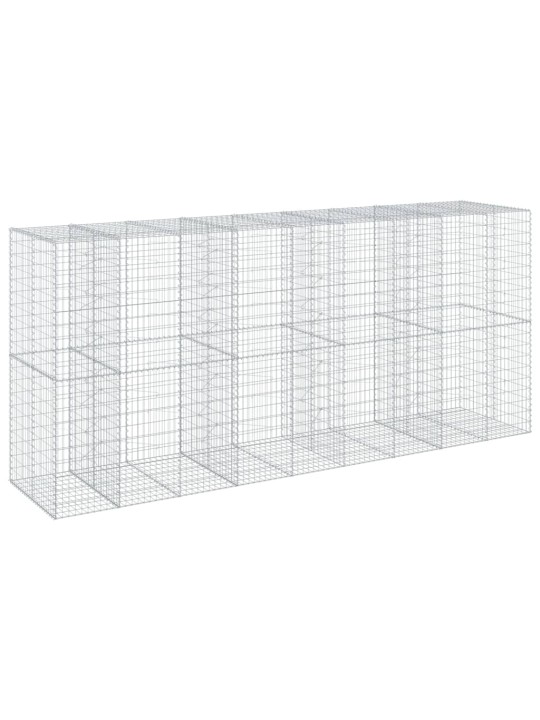 Gabionový koš s víkem 450 x 100 x 200 cm pozinkované železo