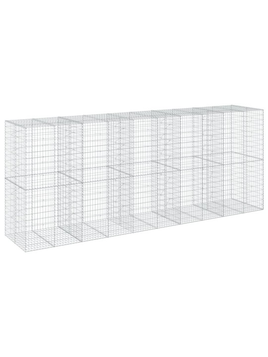 Gabionový koš s víkem 500 x 100 x 200 cm pozinkované železo