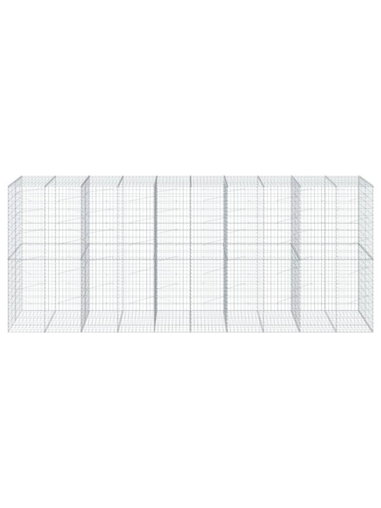 Gabionový koš s víkem 500 x 100 x 200 cm pozinkované železo