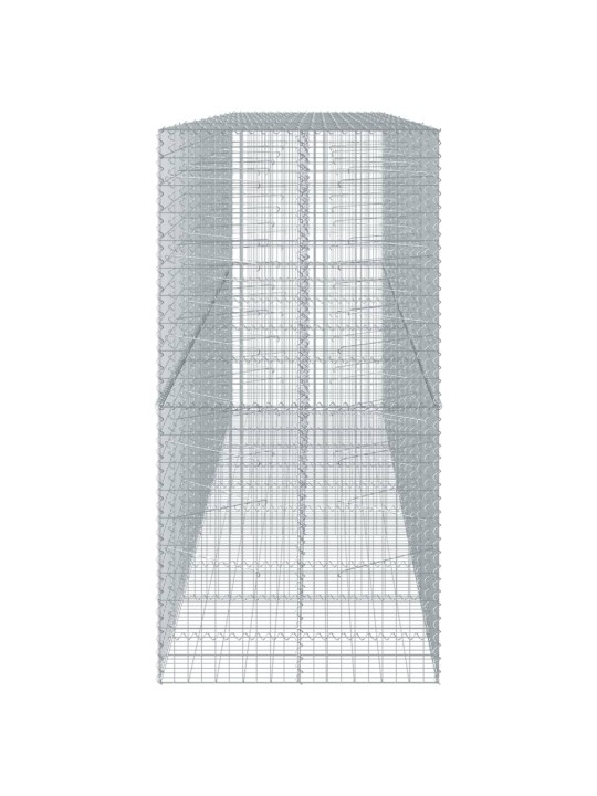 Gabionový koš s víkem 500 x 100 x 200 cm pozinkované železo