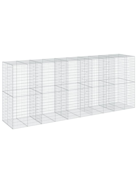 Gabionový koš s víkem 500 x 100 x 200 cm pozinkované železo