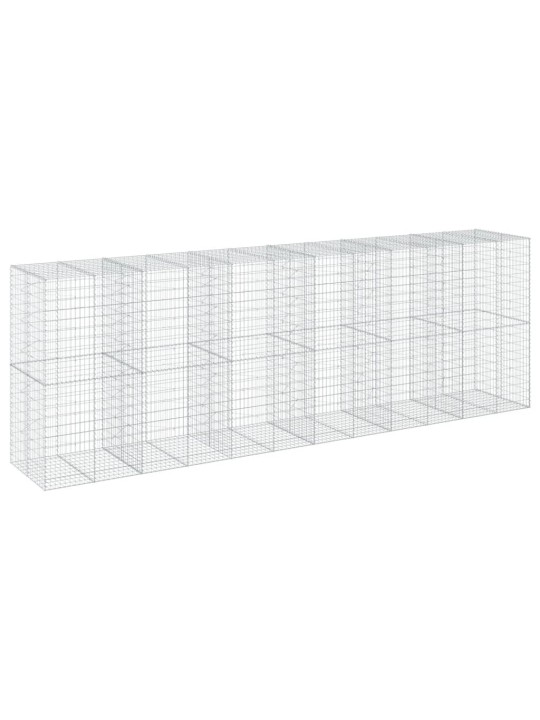 Gabionový koš s víkem 600 x 100 x 200 cm pozinkované železo