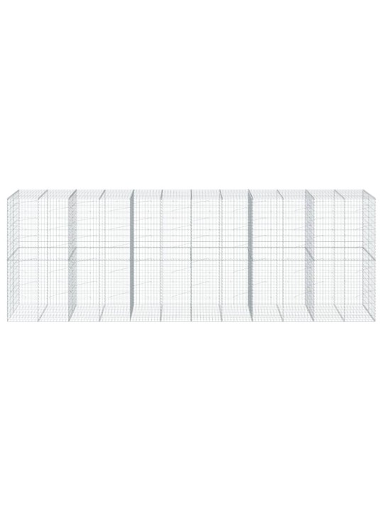 Gabionový koš s víkem 600 x 100 x 200 cm pozinkované železo
