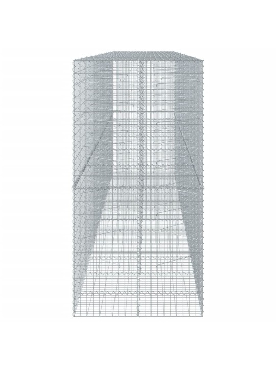 Gabionový koš s víkem 600 x 100 x 200 cm pozinkované železo