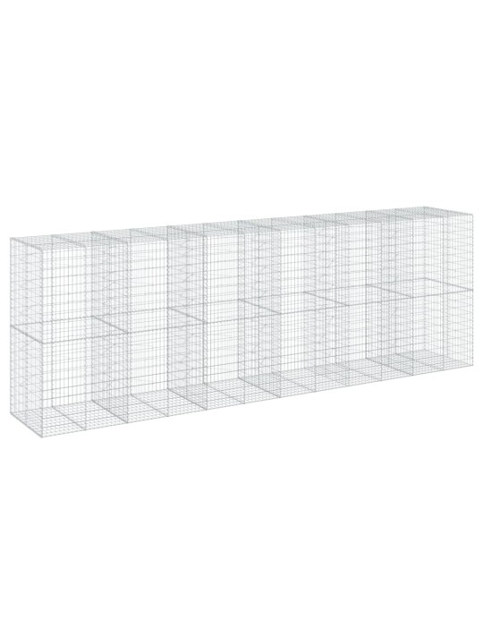 Gabionový koš s víkem 600 x 100 x 200 cm pozinkované železo