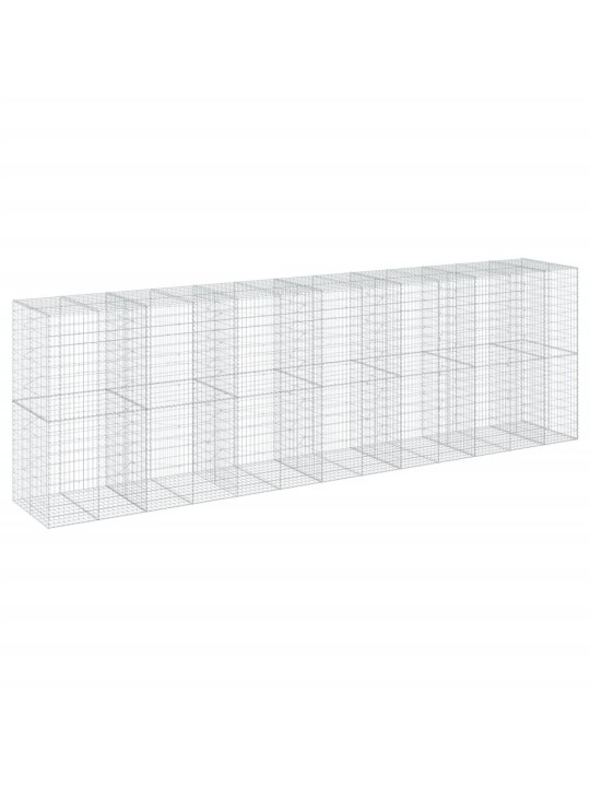 Gabionový koš s víkem 650 x 100 x 200 cm pozinkované železo