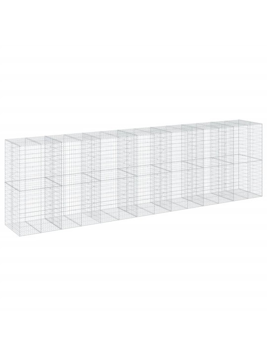 Gabionový koš s víkem 700 x 100 x 200 cm pozinkované železo